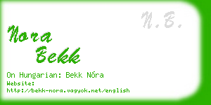 nora bekk business card