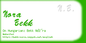 nora bekk business card